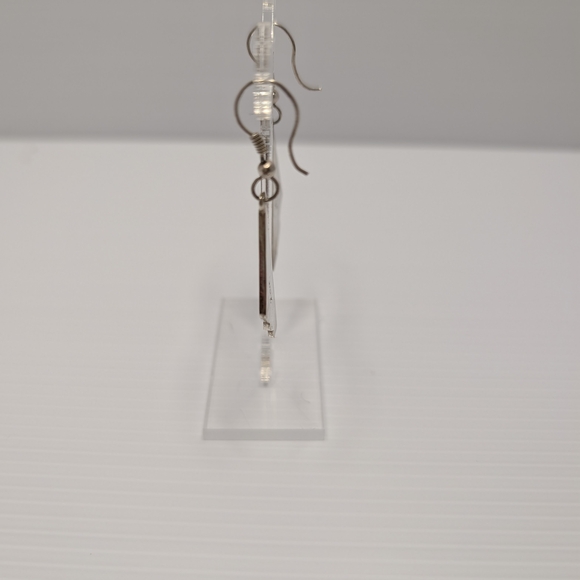 Vintage Taxco Silver and Abalone Shell Fan Earrings - Picture 8 of 16